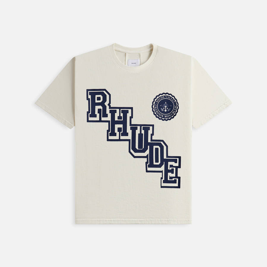 White Men Kith Rhude Collegiate Crest Shirts | 7890-FXBNK