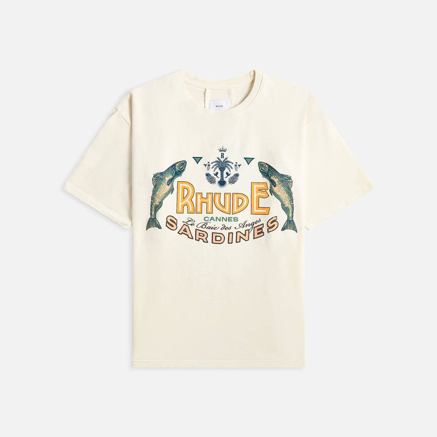 White Men Kith Rhude Sardines Shirts | 5436-XDWZC