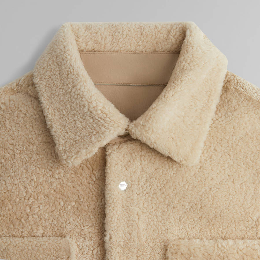 White Men Kith Shearling Apollo Shirts | 0925-VHPUC