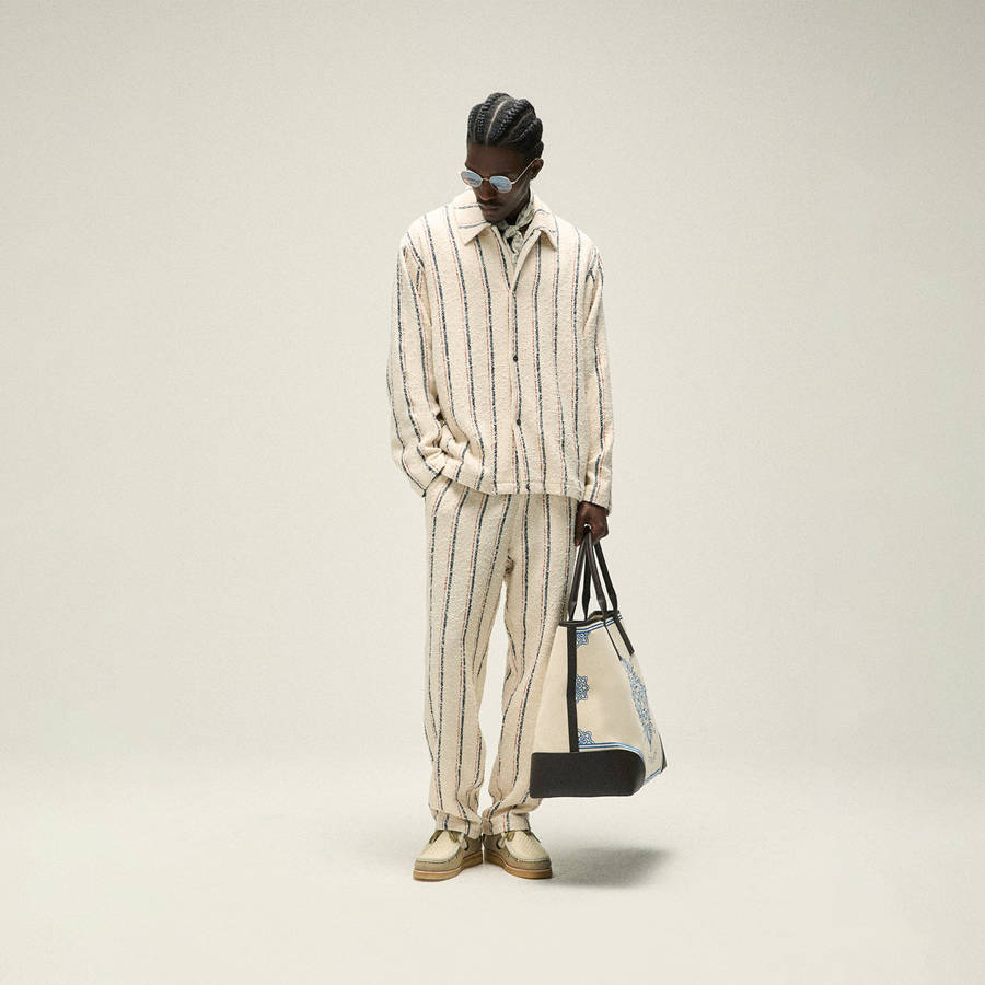 White Men Kith Striped Boucle Barrow Pants | 5762-CJDAV