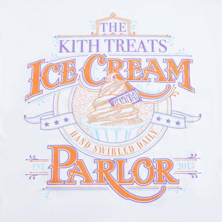 White Men Kith Treats Parlor T-Shirt | 6819-SNFEQ