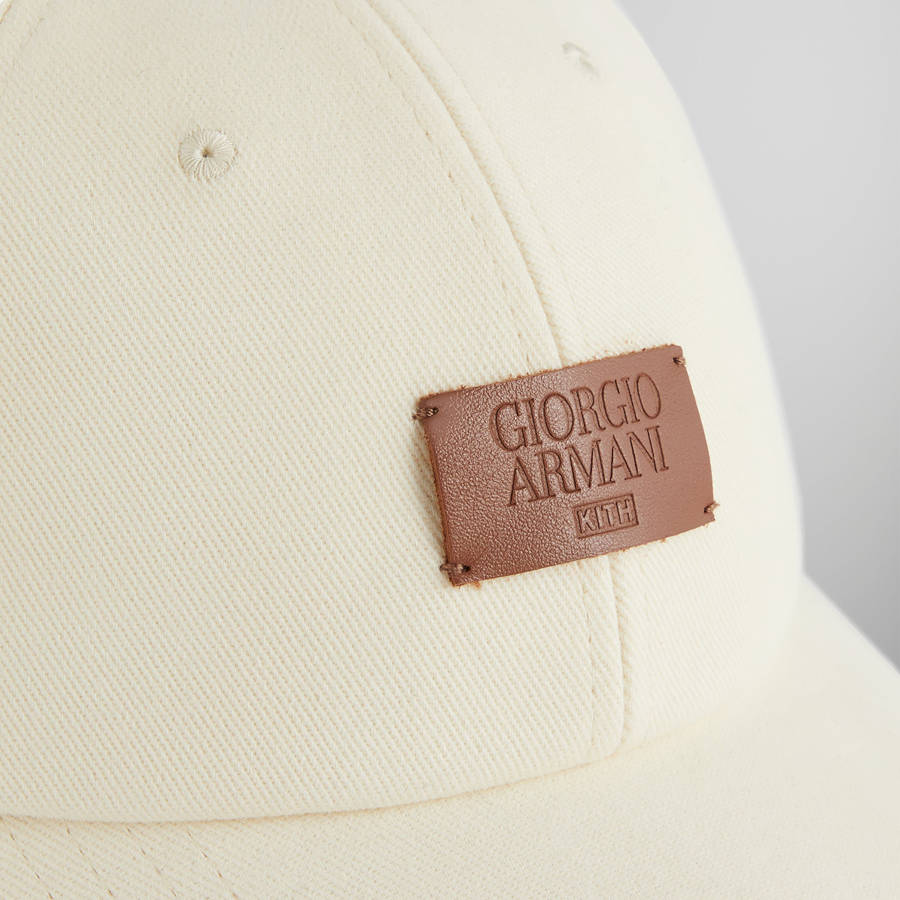 White Men Kith and Giorgio Armani Canvas Baseball Cap | 4168-CMYOJ