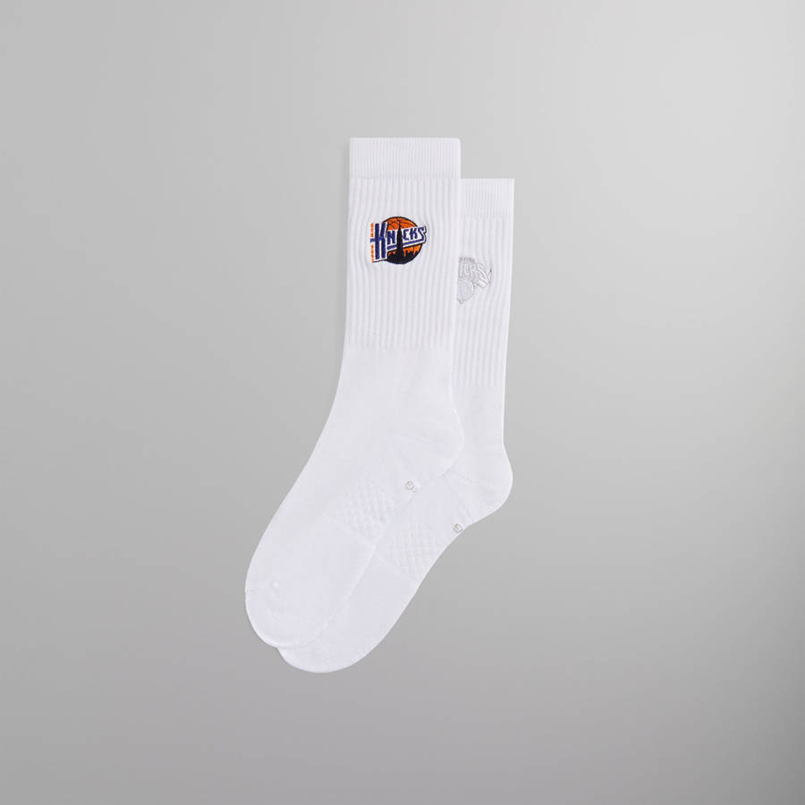 White Men Kith and Stance for the New York Knicks New York City Crew Socks | 5041-BQCIX