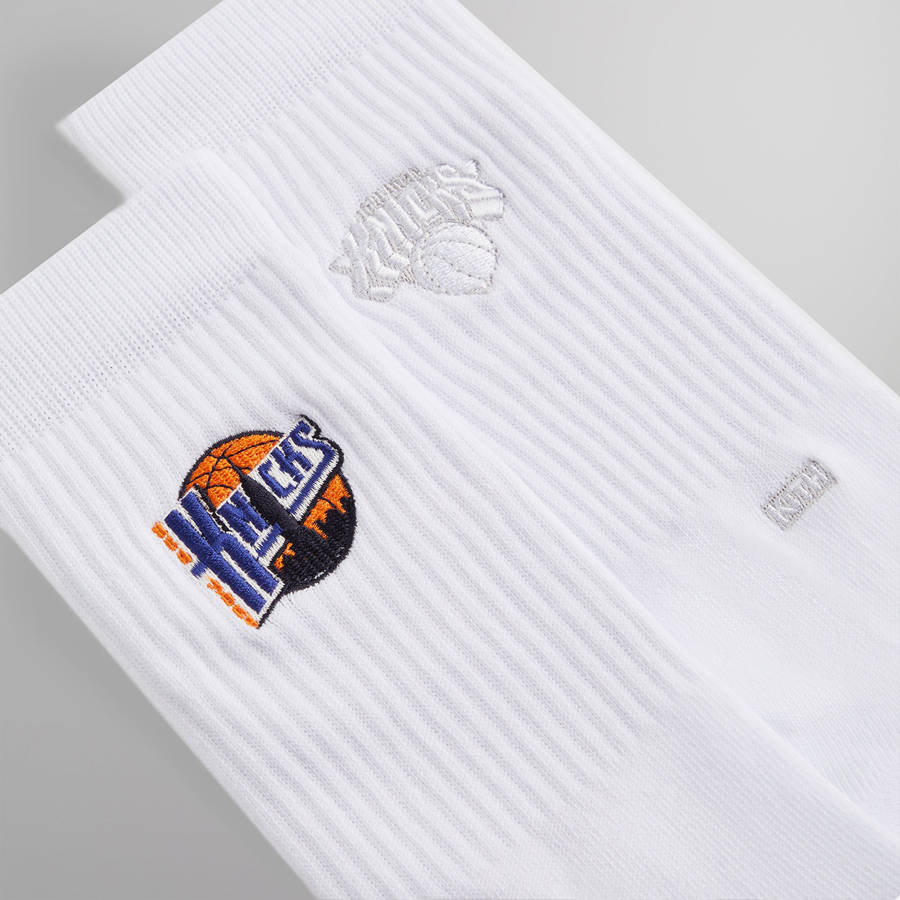 White Men Kith and Stance for the New York Knicks New York City Crew Socks | 5041-BQCIX