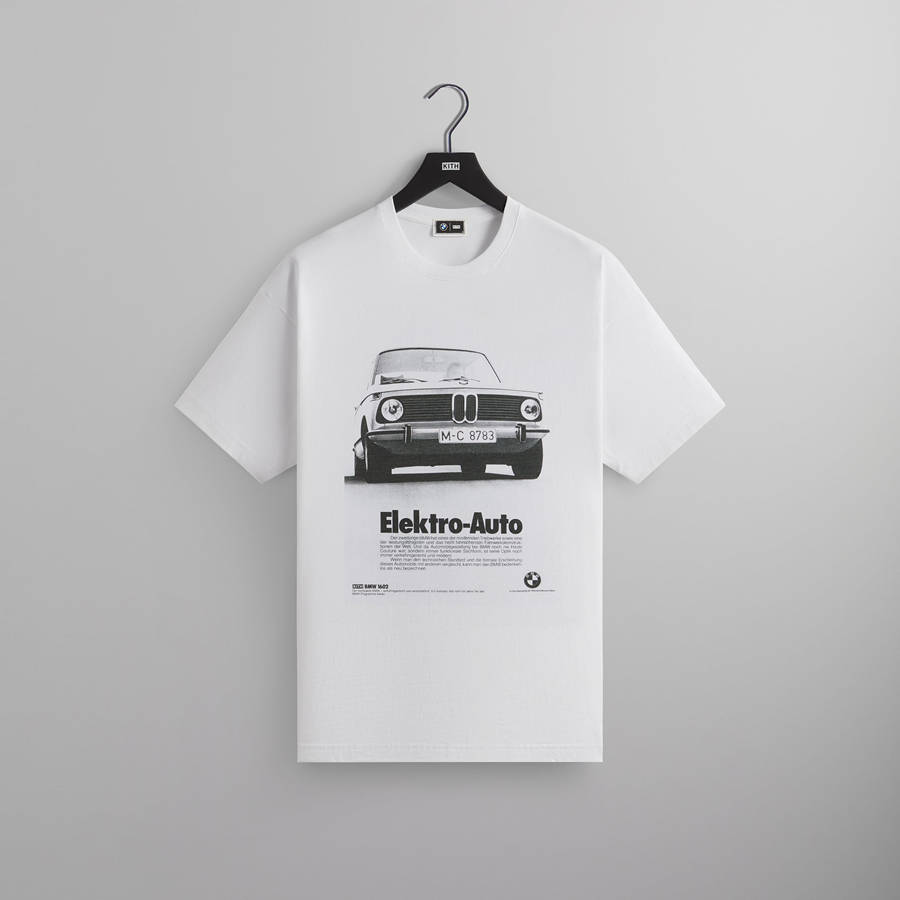 White Men Kith for BMW Electro Auto Vintage T-Shirt | 8146-XWLTC