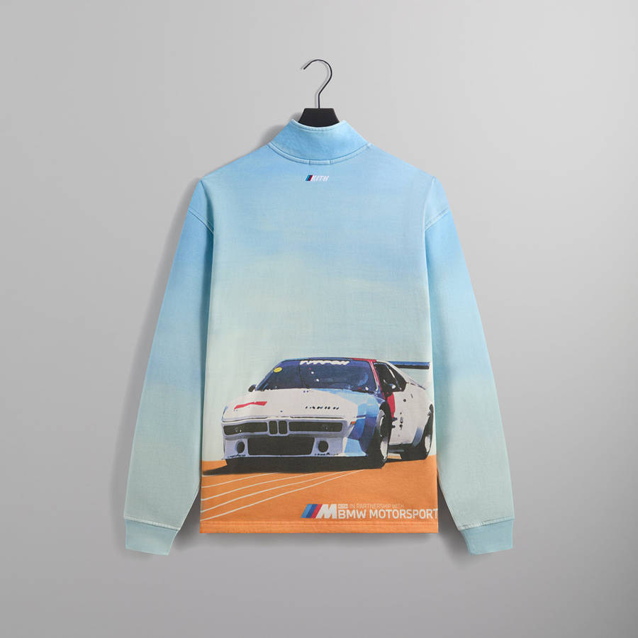 White Men Kith for BMW Retro Vintage Quarter Zip Sweatshirts | 0956-GCMUX