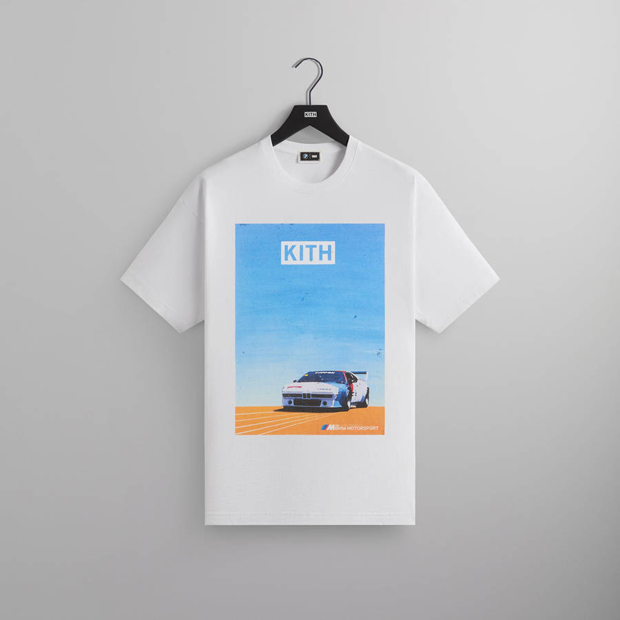 White Men Kith for BMW Retro Vintage T-Shirt | 4075-OPXUF