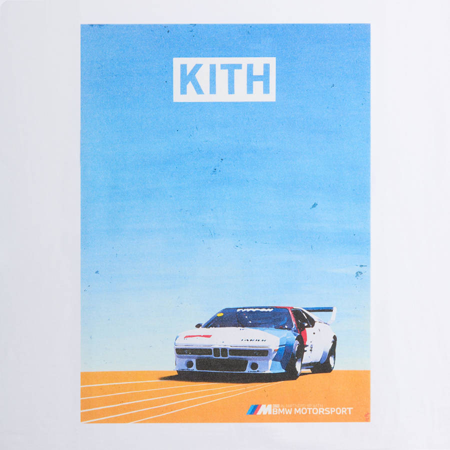 White Men Kith for BMW Retro Vintage T-Shirt | 4075-OPXUF