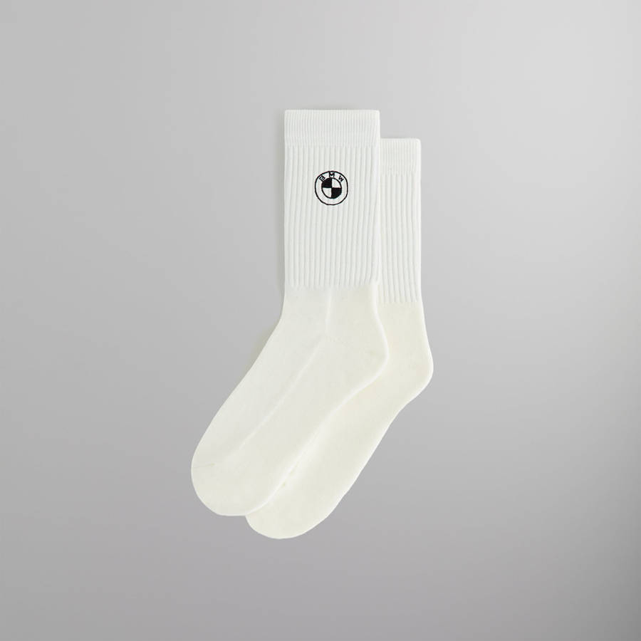 White Men Kith for BMW Rondel Crew Socks | 2495-TVSBI