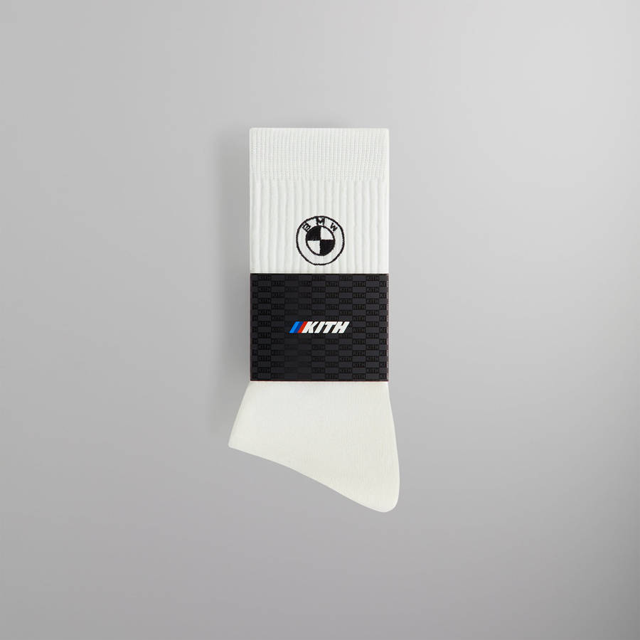 White Men Kith for BMW Rondel Crew Socks | 2495-TVSBI