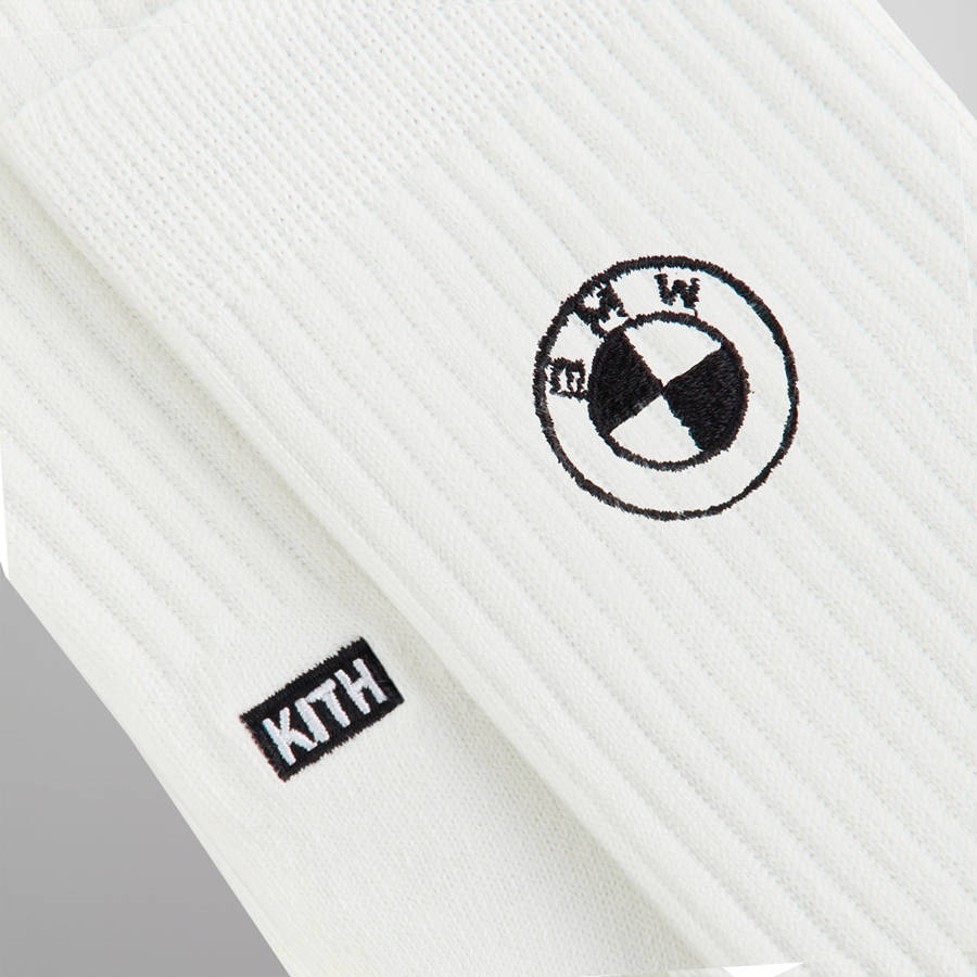 White Men Kith for BMW Rondel Crew Socks | 2495-TVSBI