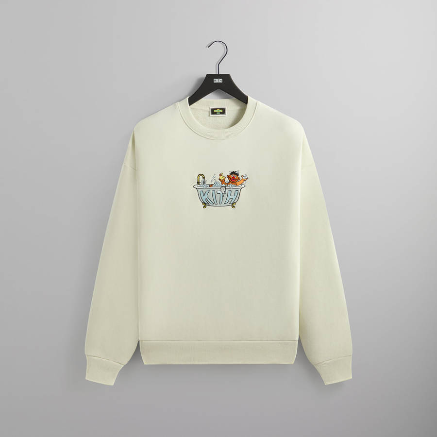 White Men Kith for Sesame Street Ernie Nelson Crewneck Sweatshirts | 7261-TNULF