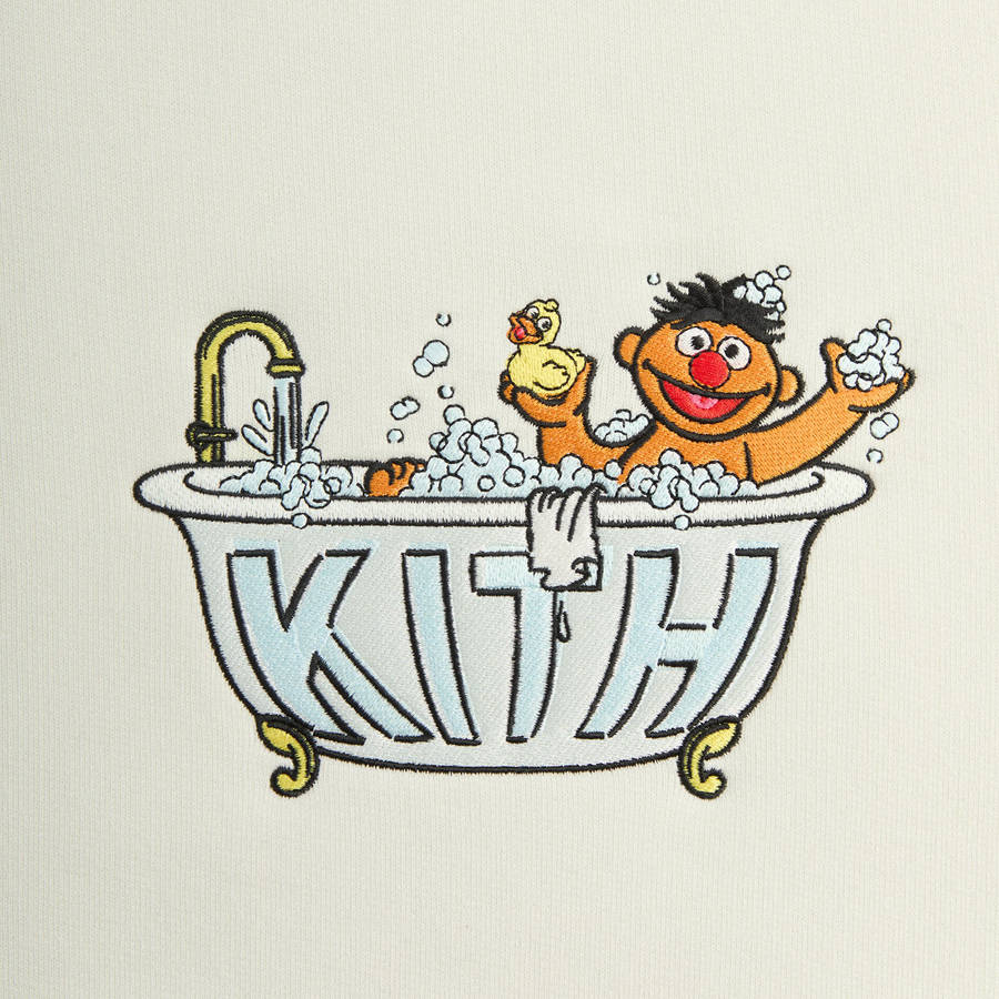 White Men Kith for Sesame Street Ernie Nelson Crewneck Sweatshirts | 7261-TNULF