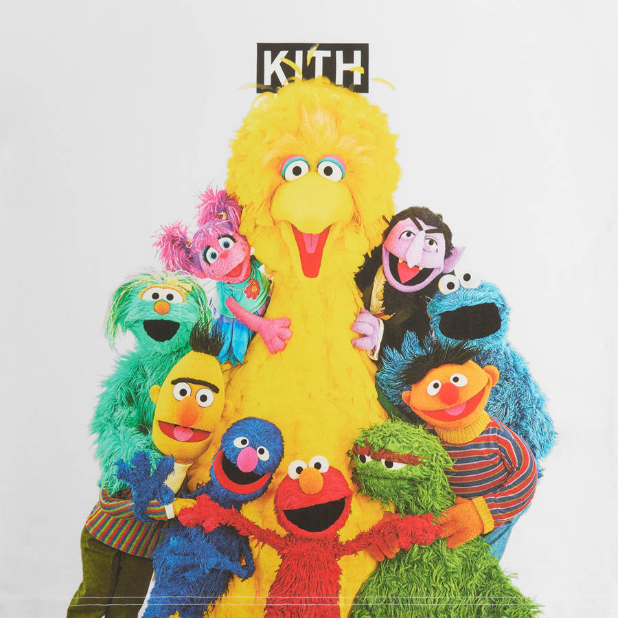 White Men Kith for Sesame Street Group Hug T-Shirt | 5172-FQWUP