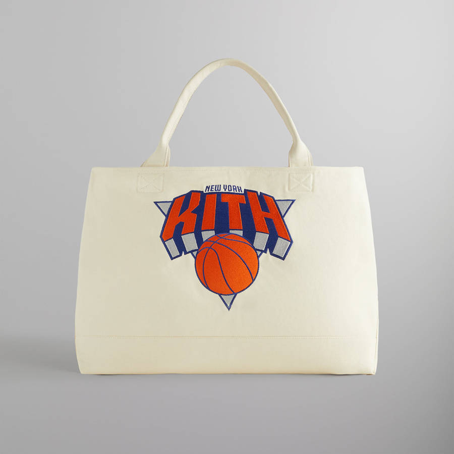 White Men Kith for the New York Knicks Canvas Tote Bags | 9305-NEHXF