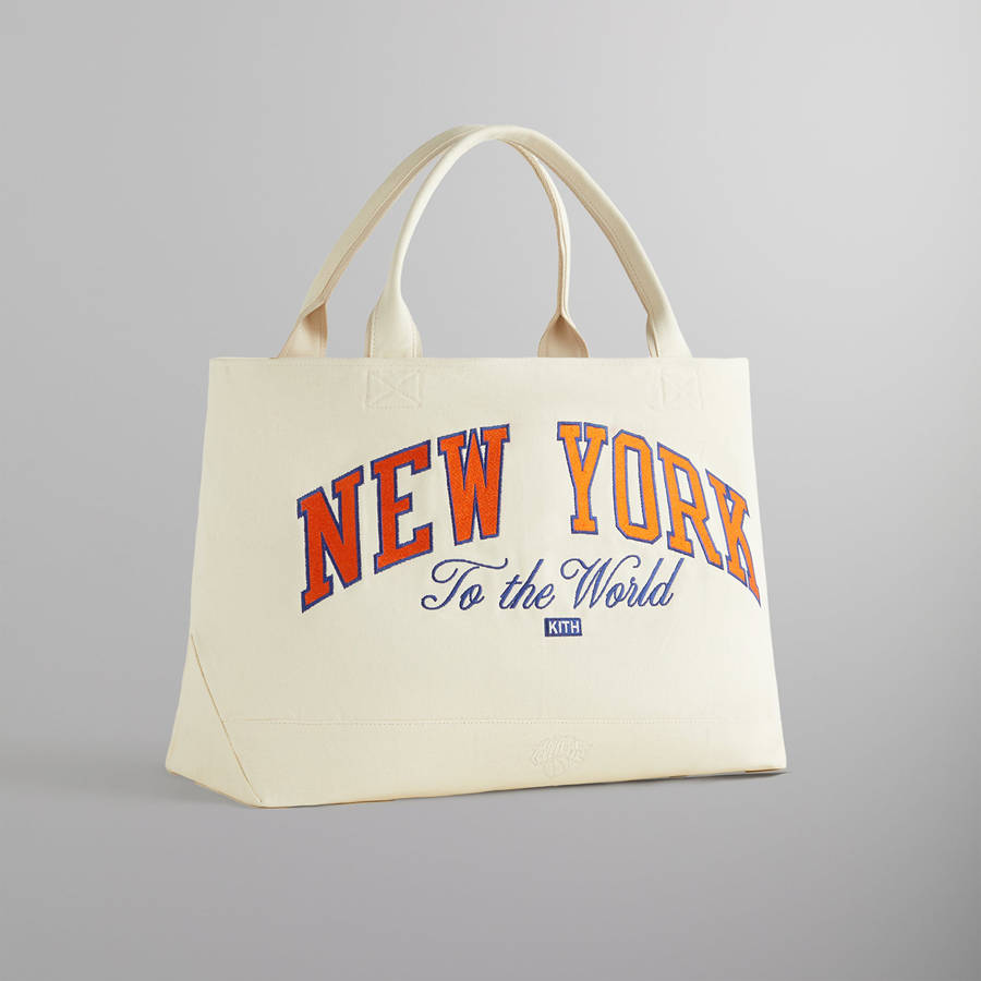 White Men Kith for the New York Knicks Canvas Tote Bags | 9305-NEHXF
