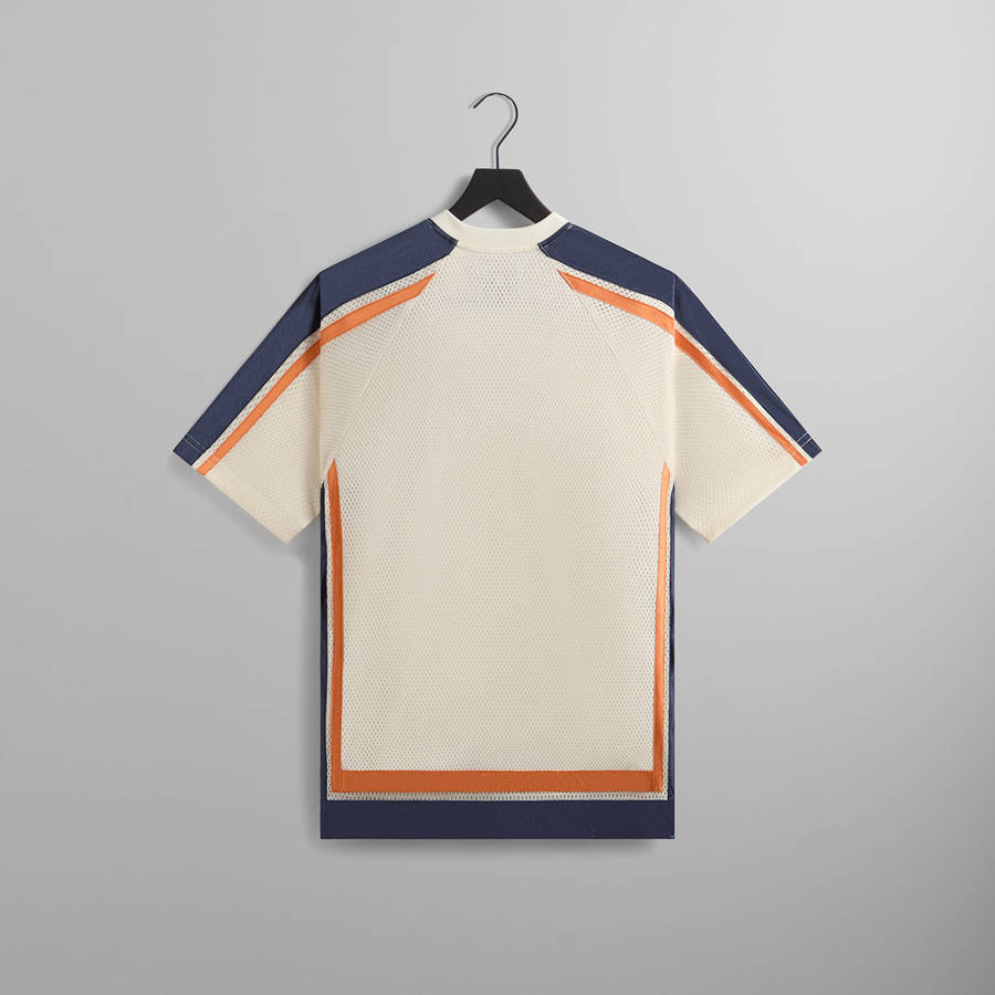 White Men Kith for the New York Knicks Mesh Leon Top Shirts | 5719-DMOYV