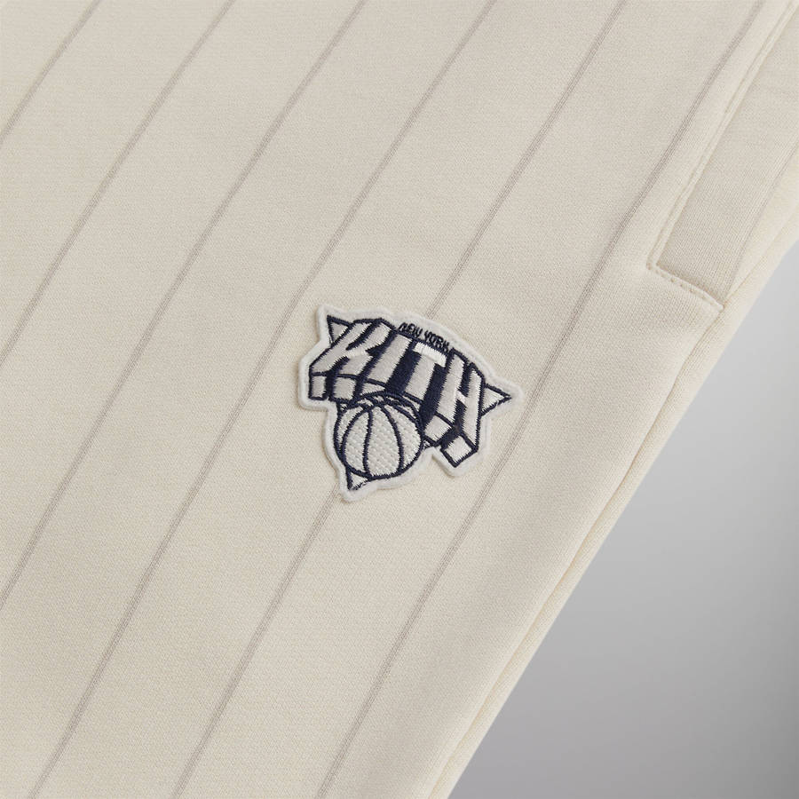 White Men Kith for the New York Knicks NY Pinstripe Williams I Sweat Pants | 8706-UPBND