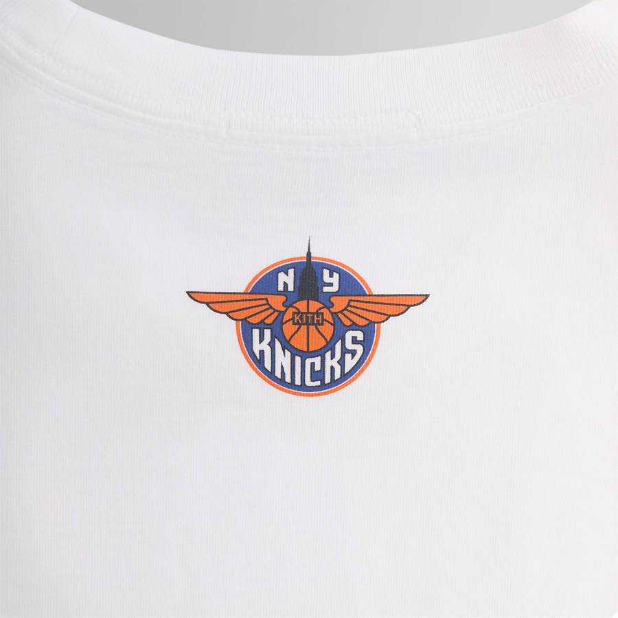 White Men Kith for the New York Knicks Wingman Sketch Vintage T-Shirt | 4381-AZSBE