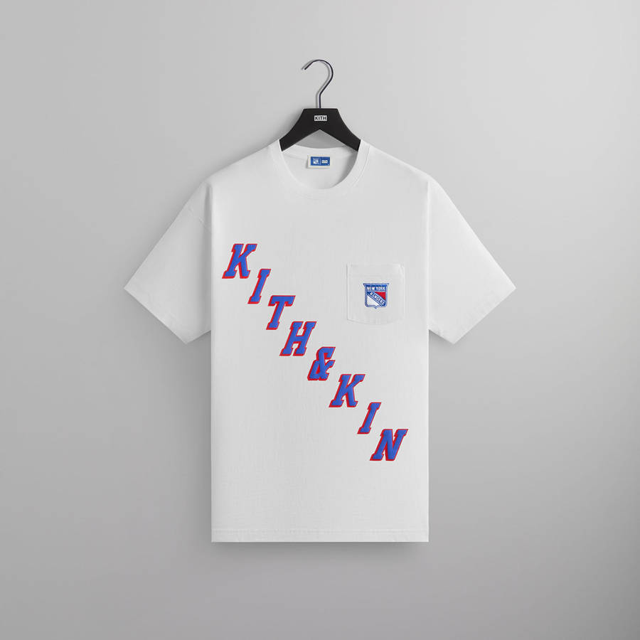 White Men Kith for the New York Rangers and Kin T-Shirt | 8645-CEOPR