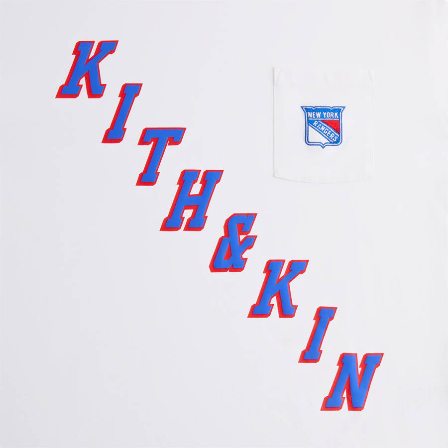 White Men Kith for the New York Rangers and Kin T-Shirt | 8645-CEOPR
