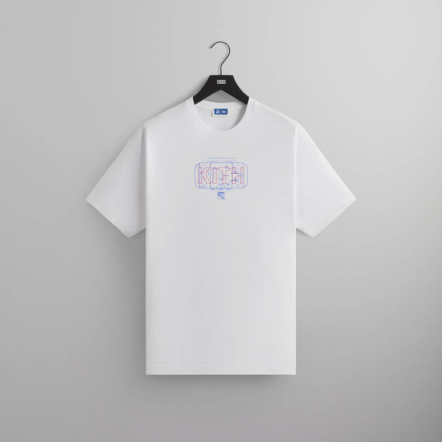 White Men Kith for the New York Rangers Rink Vintage T-Shirt | 7049-ZRHAJ