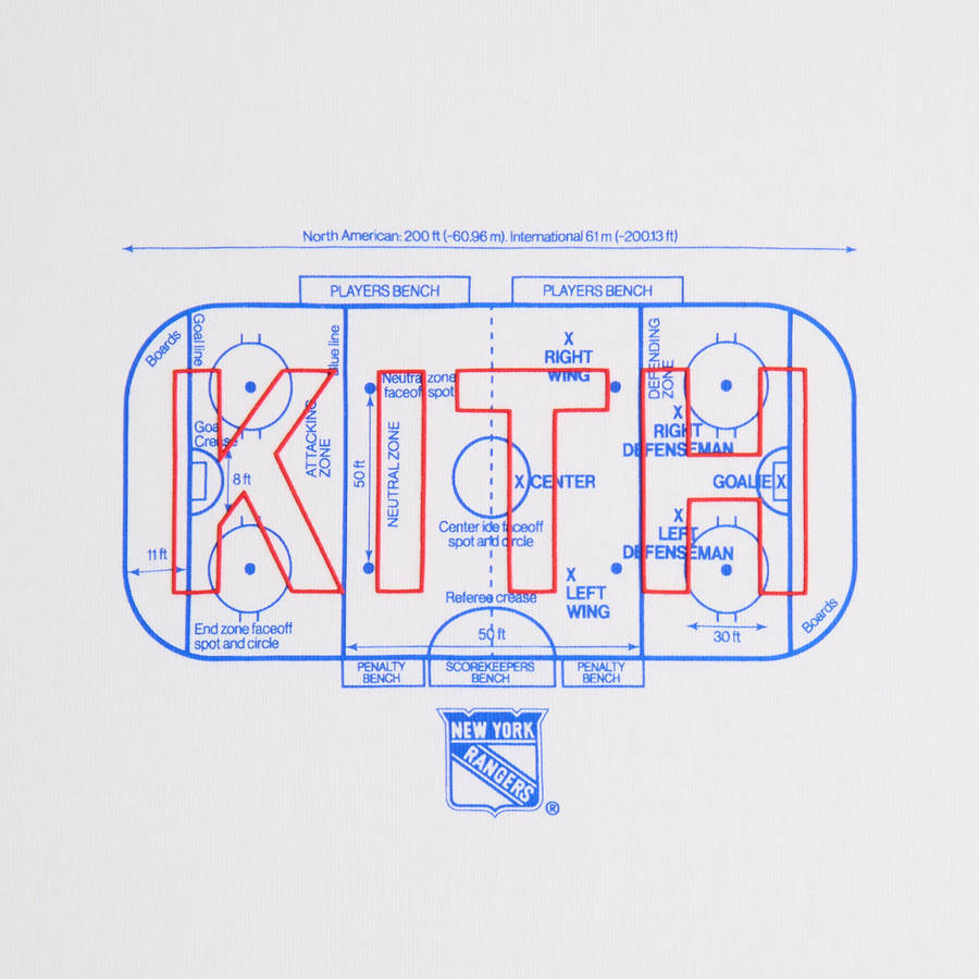 White Men Kith for the New York Rangers Rink Vintage T-Shirt | 7049-ZRHAJ