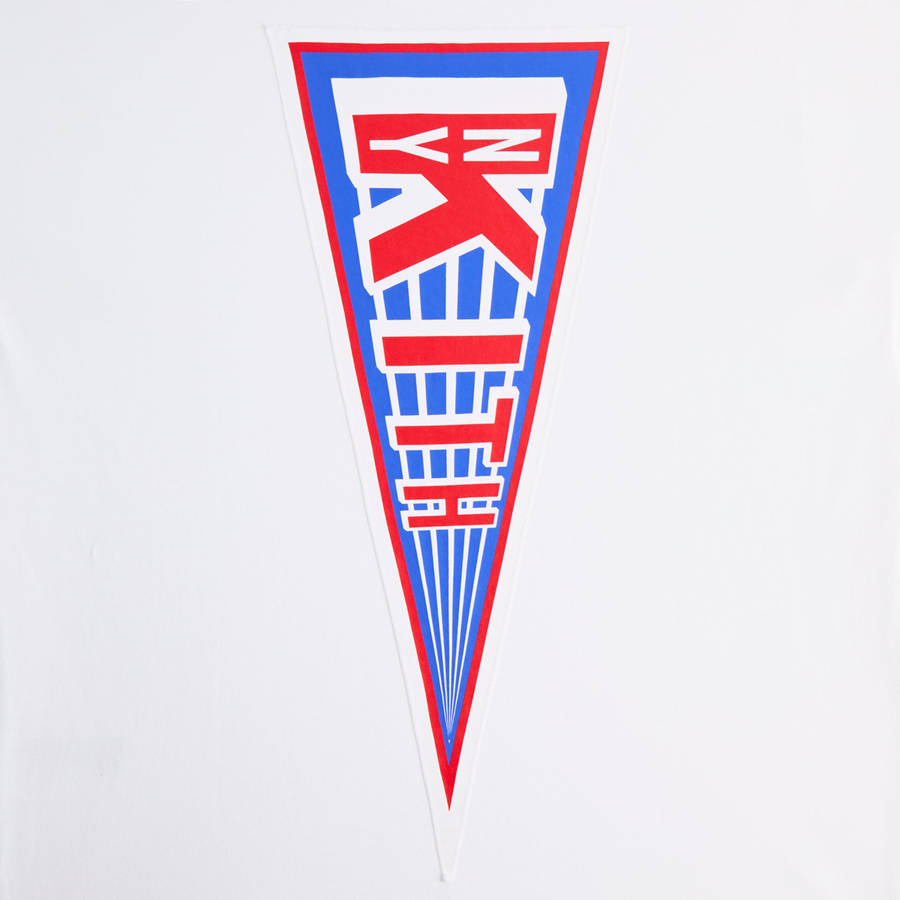 White Men Kith for the New York Rangers Pennant Vintage T-Shirt | 2046-OQTKM