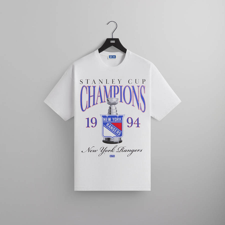 White Men Kith for the New York Rangers Champion Vintage T-Shirt | 8247-IATSG