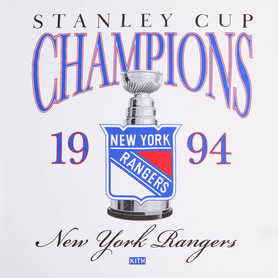 White Men Kith for the New York Rangers Champion Vintage T-Shirt | 8247-IATSG