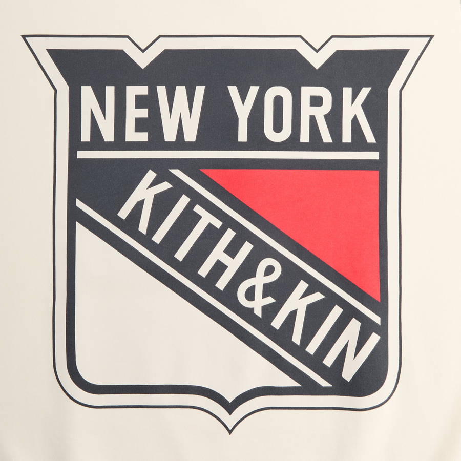 White Men Kith for the New York Rangers Shield Nelson Crewneck Sweatshirts | 1732-LGECD