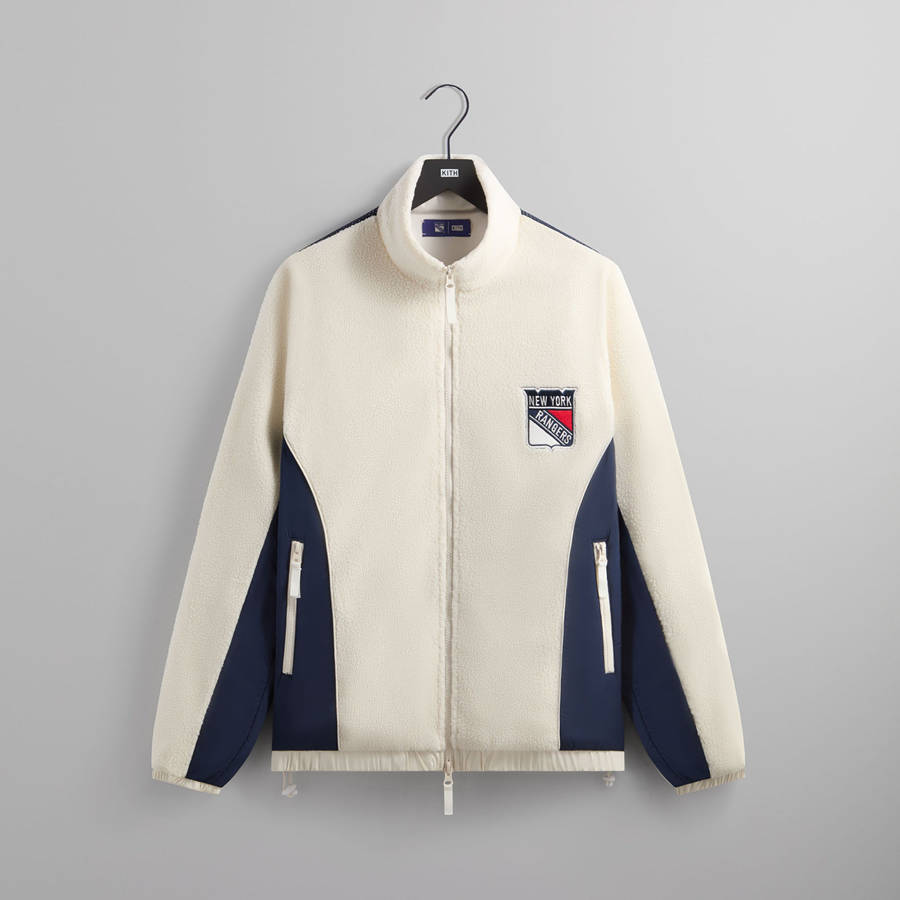 White Men Kith for the New York Rangers Polar Fleece Full Zip Jackets | 7839-TQXYO