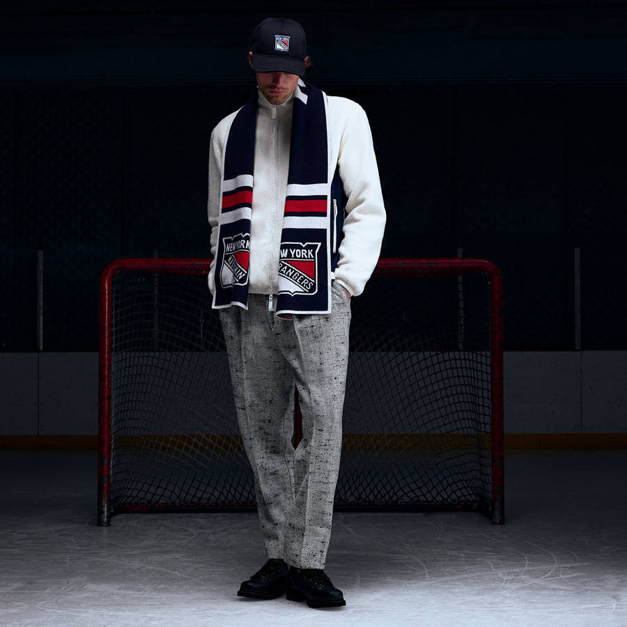 White Men Kith for the New York Rangers Polar Fleece Full Zip Jackets | 7839-TQXYO
