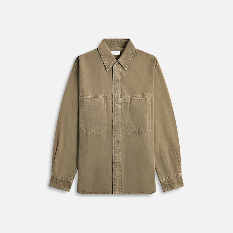 White Olive Men Kith Lemaire Denim With Snaps Denim Shirts | 9473-IXMHC