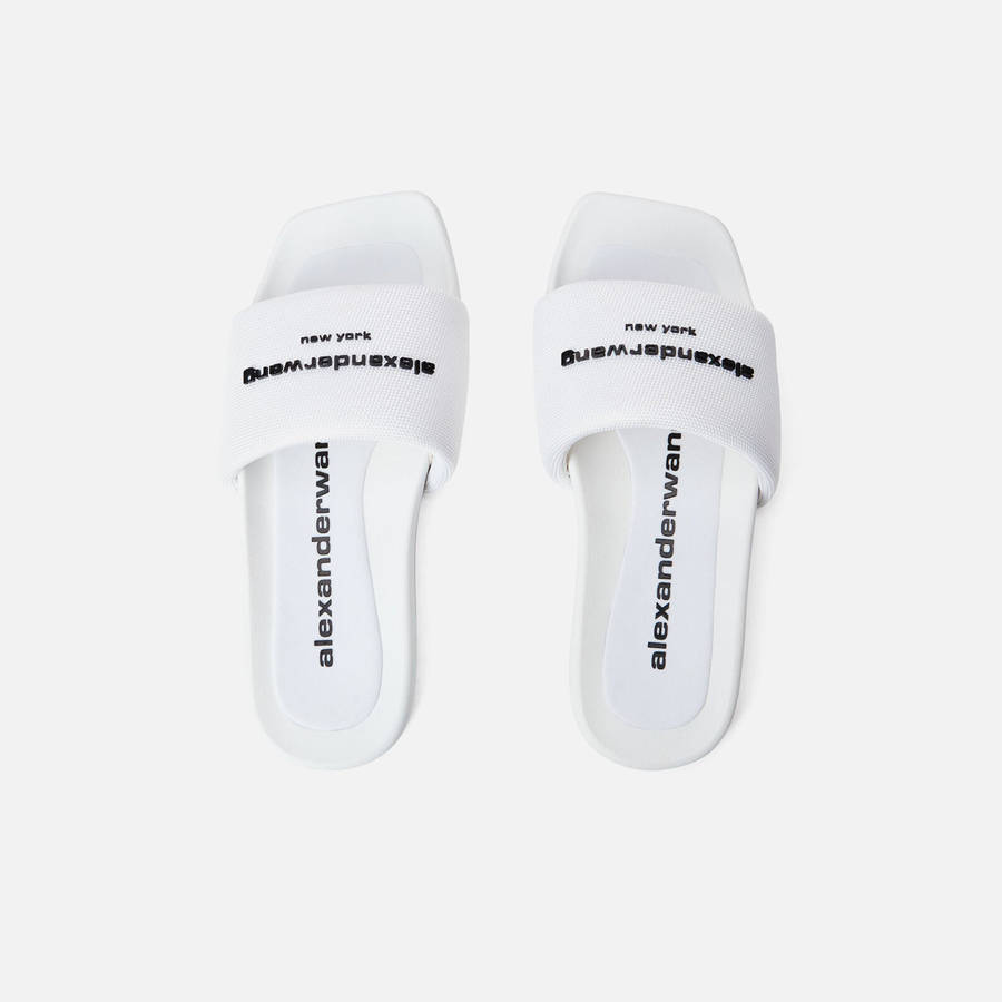 White Women Kith Alexander Wang AW Pool Slide Sandals | 8704-UXGZE
