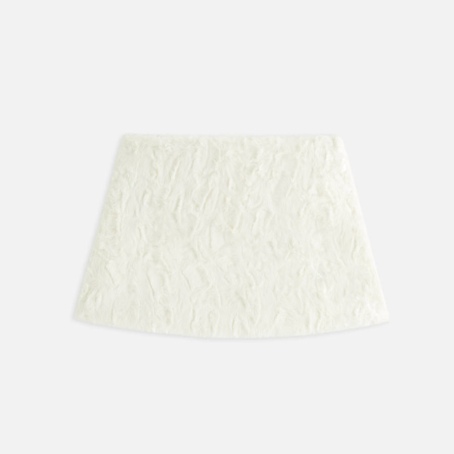 White Women Kith Ashtyn Cowlick Fur Mini Skirts | 6974-HSUYC