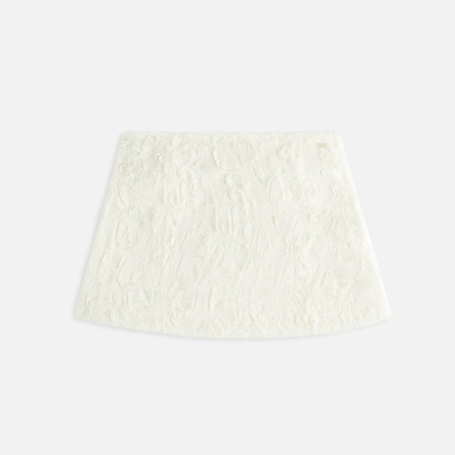 White Women Kith Ashtyn Cowlick Fur Mini Skirts | 6974-HSUYC