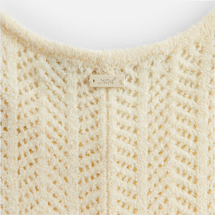 White Women Kith Camille Chevron Pointelle Knit Maxi Dress | 1384-VKPCD