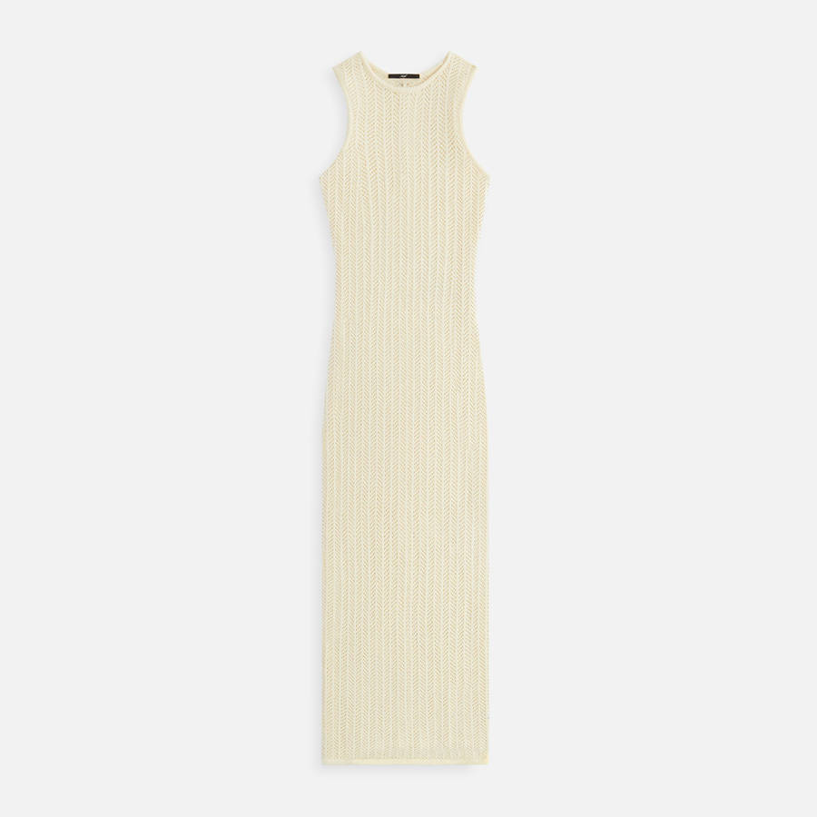 White Women Kith Camille Chevron Pointelle Knit Maxi Dress | 1384-VKPCD