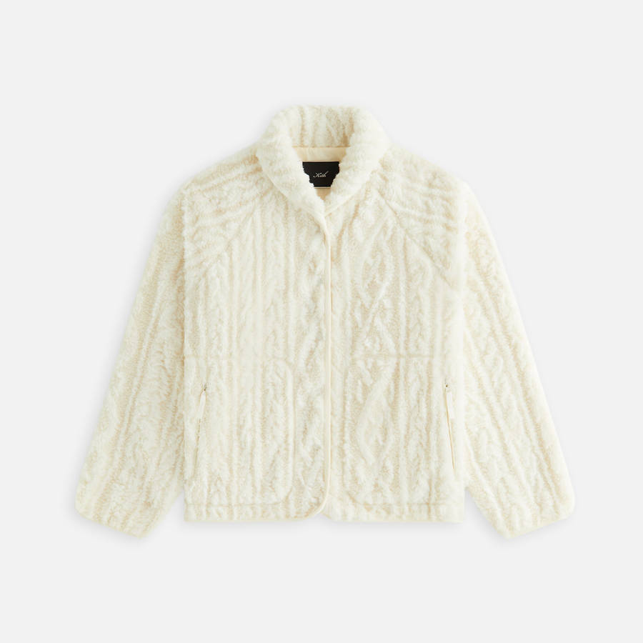 White Women Kith Grayson Cable Sherpa Jackets | 9360-SNPXM