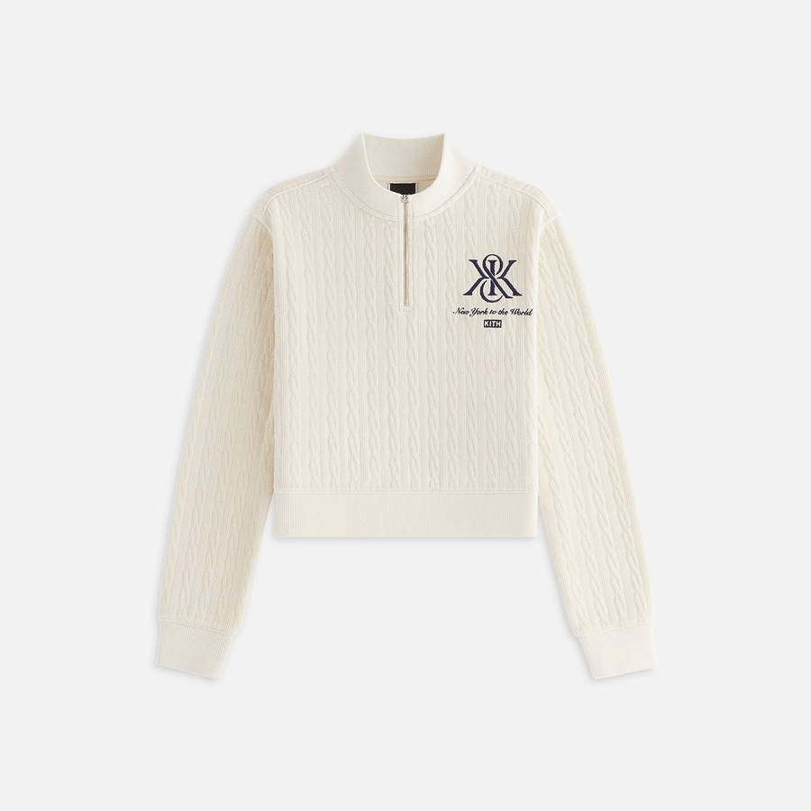 White Women Kith Hunter II Crest Chenille Quarter Zip Sweatshirts | 1067-YDPOU