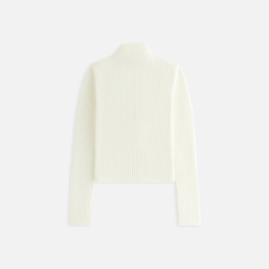 White Women Kith Ina Cowlick Fur Track Zip Jackets | 2598-YWTFO