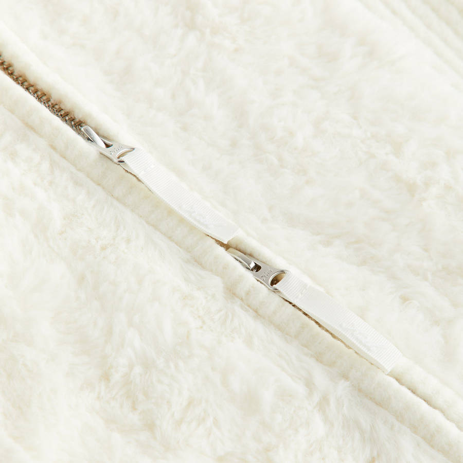 White Women Kith Ina Cowlick Fur Track Zip Jackets | 2598-YWTFO