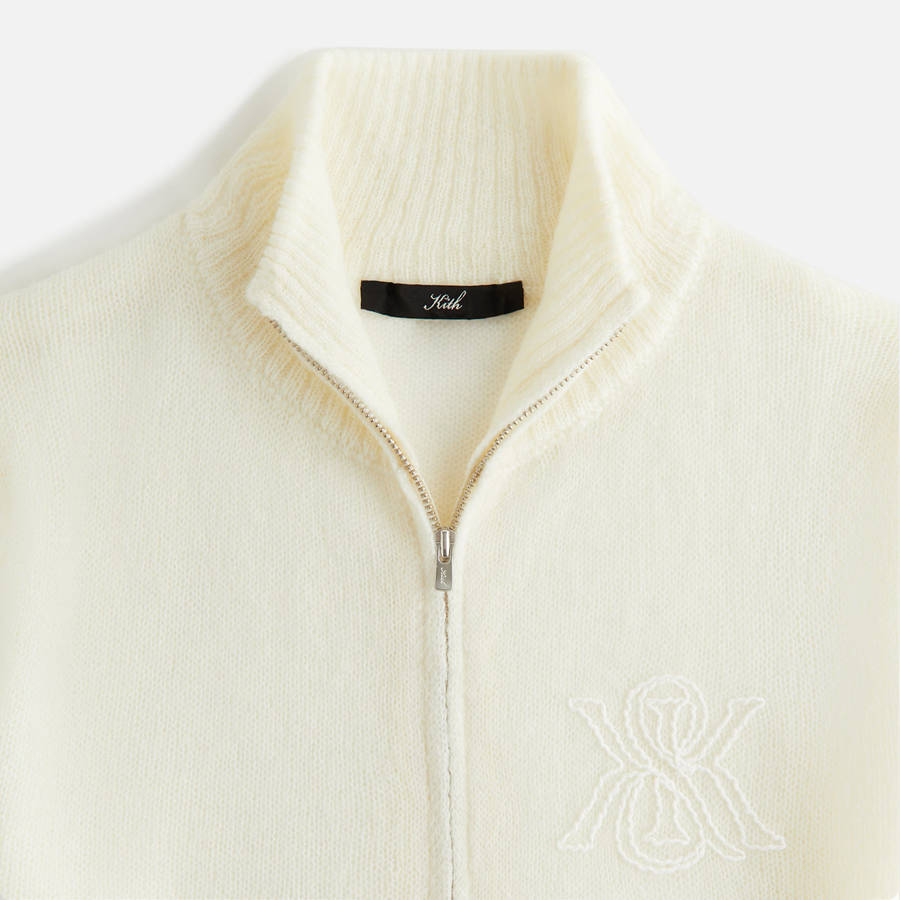 White Women Kith Ina Mohair Track Zip Jackets | 8537-WMHZI