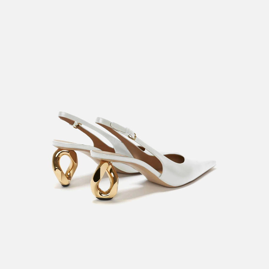 White Women Kith JW Anderson Sandal Chain Heels | 5918-NZEFA