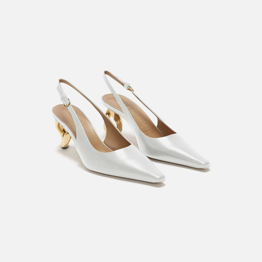 White Women Kith JW Anderson Sandal Chain Heels | 5918-NZEFA