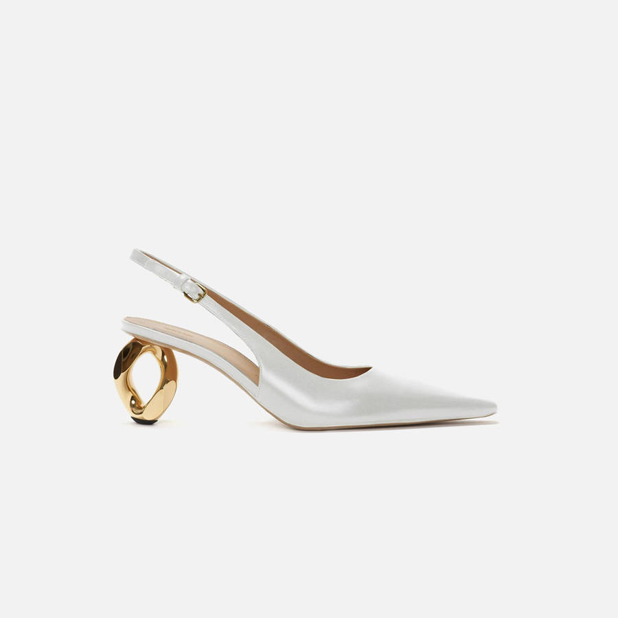 White Women Kith JW Anderson Sandal Chain Heels | 5918-NZEFA