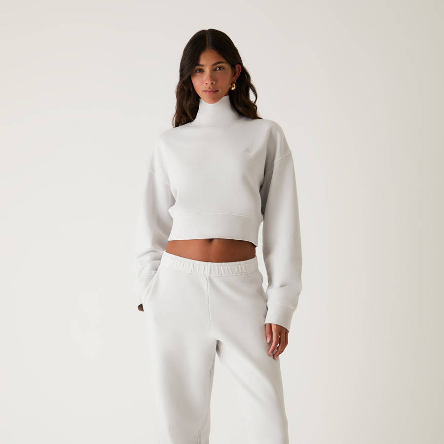 White Women Kith Maryn Cropped Turtleneck Shirts | 3564-PWEVA