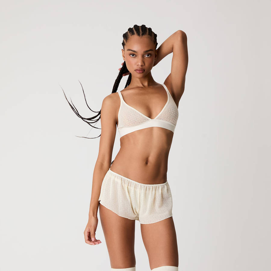 White Women Kith Mesh Tap Shorty Underwear | 7920-MEYZP