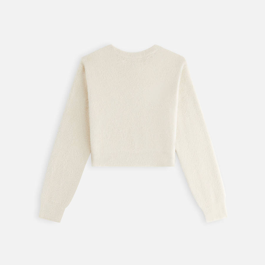 White Women Kith Mica Mohair Crest Sweaters | 3124-FMSTK
